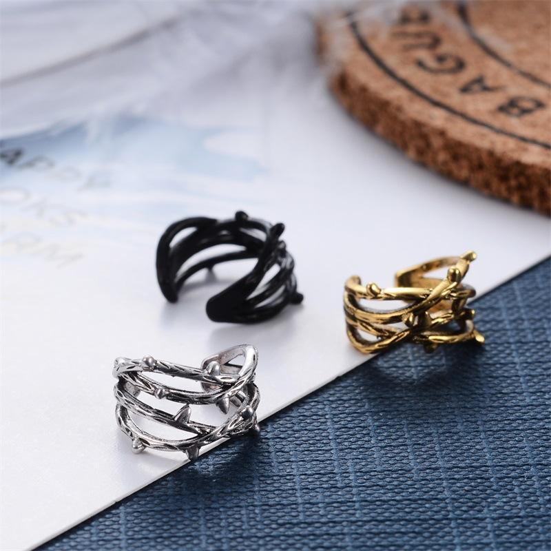 No pierced ear clip simple retro double C cartilage earrings U-shaped branch cross ear bone clip for men and women