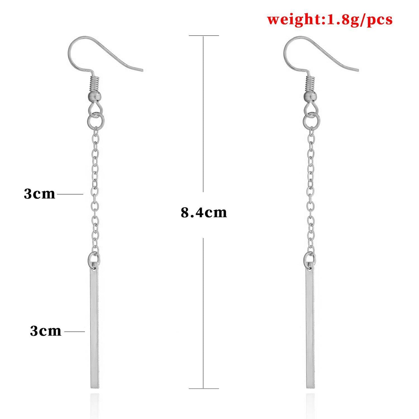 Jewelry street shooting is still simple and fashionable 1-shaped pendant women's earrings earrings