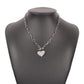 N8321 fashion exaggerated punk metal chain single layer necklace trendy heart-shaped diamond necklace
