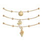 Bohemian Alloy Shell Coconut Conch Pendant Anklet Multilayer Anklet Jewelry