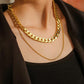 Popular fashion double-layer exaggerated metal twist chain thick personality versatile hip-hop multi-layer necklace jewelry female