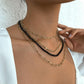N993 Simple Chain Necklace Women's Imitation Crystal Stacked Multilayer Necklace Small Retro Punk Necklace