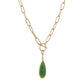 Apparel Green Water Drop Necklace Ladies Fashion Simple Pendant Necklace Jewelry