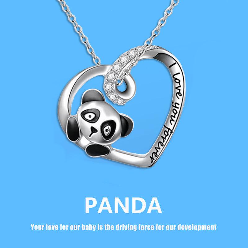 Love Red Panda Pendant Necklace Female Cute Cartoon Animal Clavicle Chain Jewelry