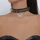 N1527 Harajuku exaggerated leather necklace hollow butterfly sweet cool necklace personality night choker collar