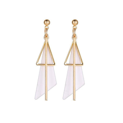 Earrings Geometric Tassels Triangular Temperament Earrings Beautiful Simple Internet Celebrity Fashion Versatile Earrings