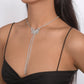 N1592 Fairy Butterfly Claw Chain Necklace Minority Simple Rhinestone Necklace Sexy Elegant Necklace Female