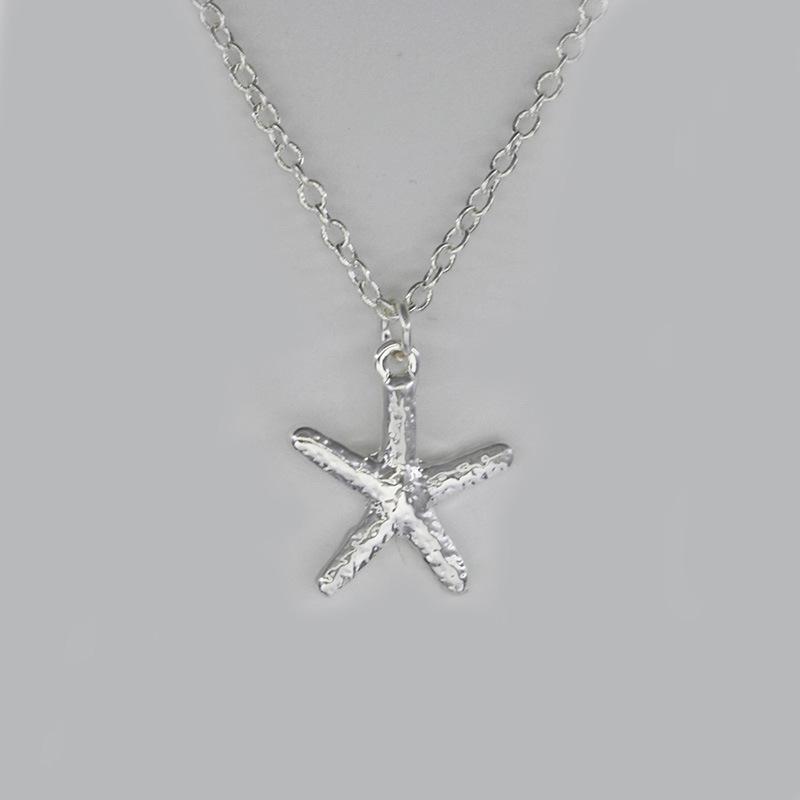 Fashion Jewelry Simple Starfish Pentagram Necklace Female Pendant Clavicle Chain Electroplated Gold and Silver