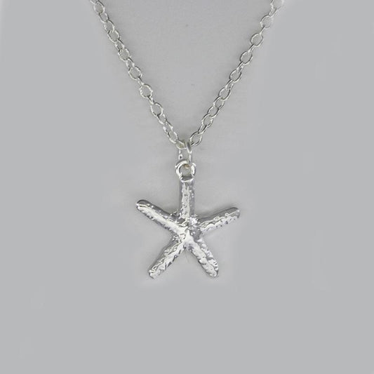 Fashion Jewelry Simple Starfish Pentagram Necklace Female Pendant Clavicle Chain Electroplated Gold and Silver