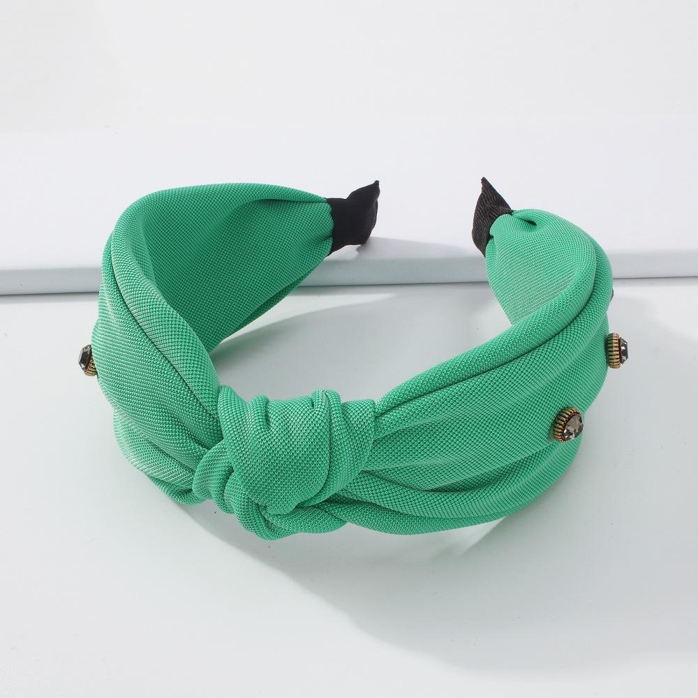 F3793 Jewelry fashion fabric candy color headband simple diamond inlaid wash face knotted headband