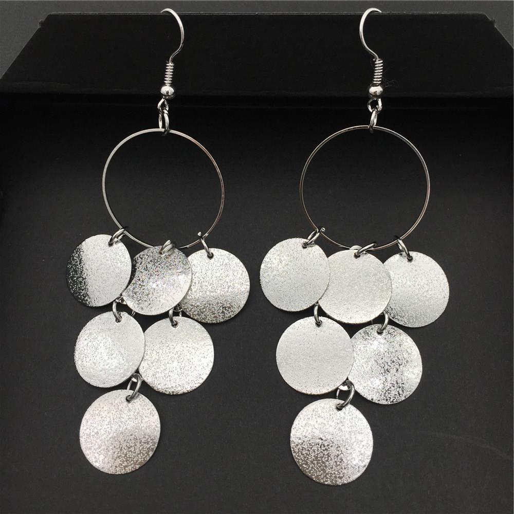 Jewelry Frosted Metal Sequin Disc Ladies Earrings Ring Earrings Earrings Stud Earrings