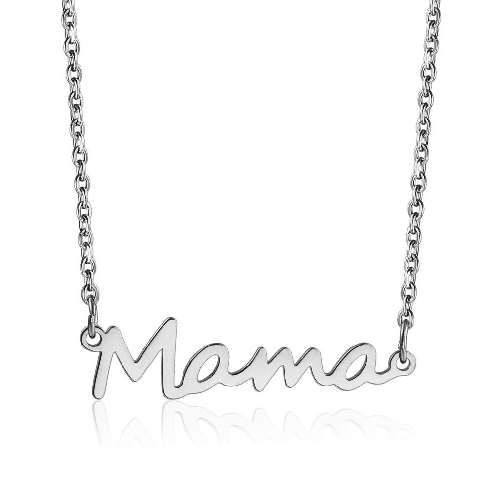 Mama Stainless Steel Alphabet Necklace Mother's Day Series Ladies Jewelry