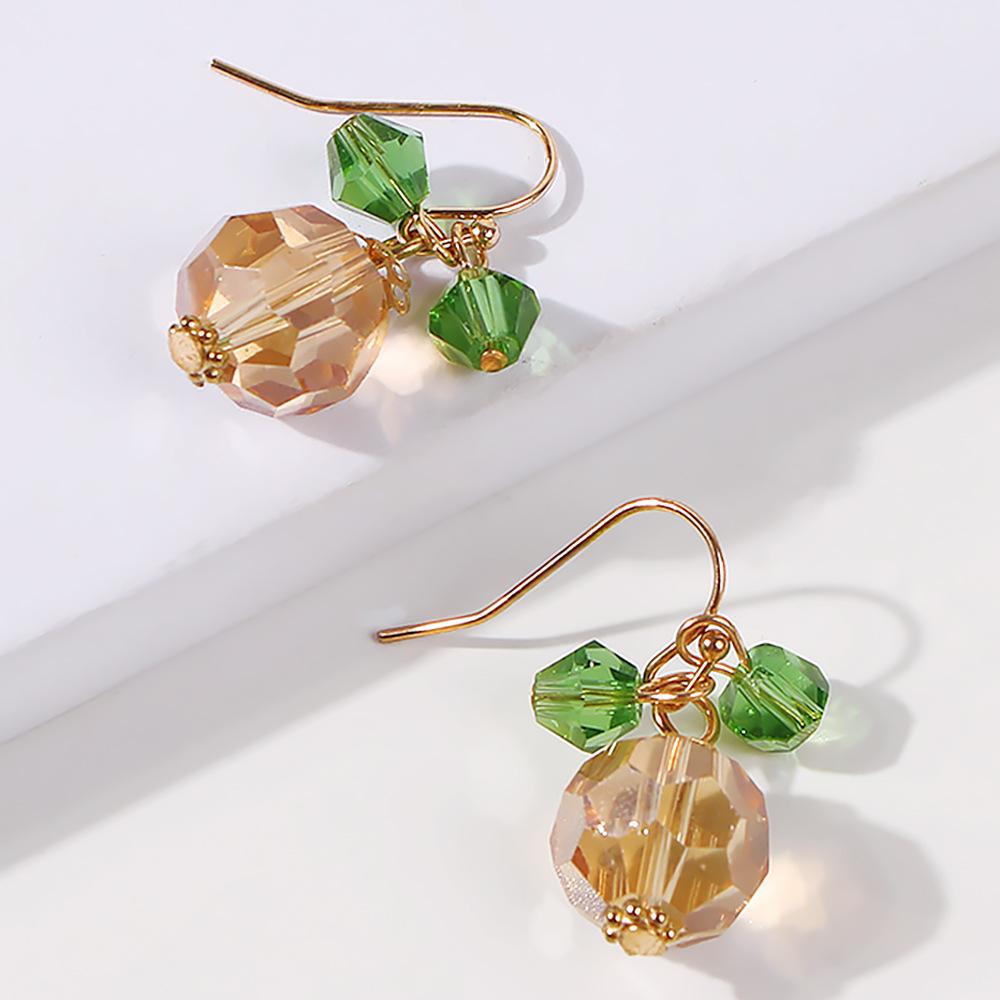 E8724 Retro Pumpkin Shaped Crystal Mini Earrings Female Halloween Personality Trend Alloy Earrings Accessories