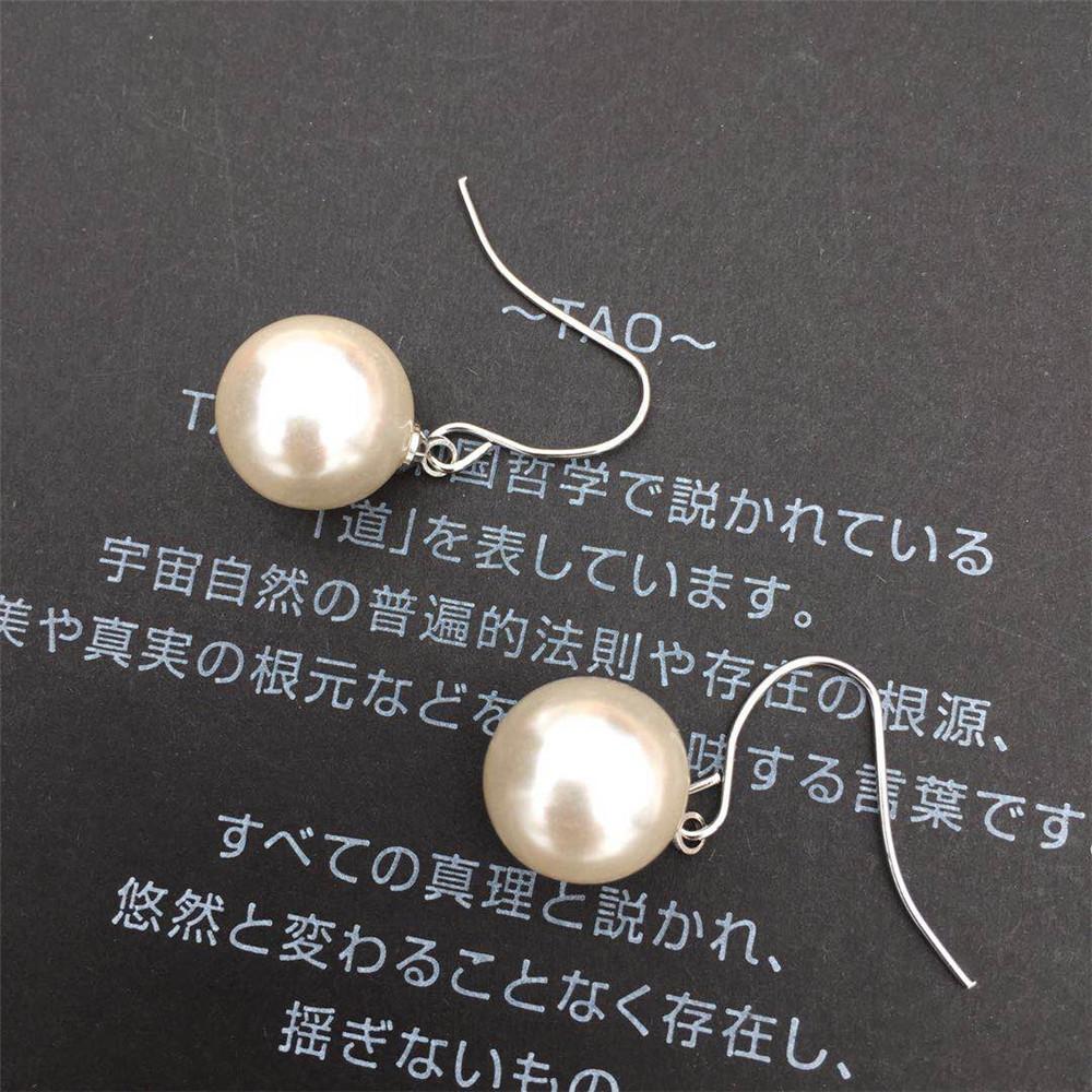 Pearl fabric flower 925 silver-plated hook hypoallergenic short female earrings summer earrings ear clips