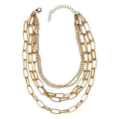 Jewelry Personality Geometric Layer Creative Necklace Women's Retro Punk Multi-layer Mix and Match Chain Necklace