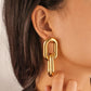 Minimalist exaggerated cross chain earrings ins fashion CCB metal texture hip-hop ladies earrings