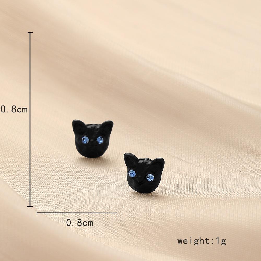 Classic Fashion Cute Ladies Simple Design Animal Black Cat Earrings Jewelry Source