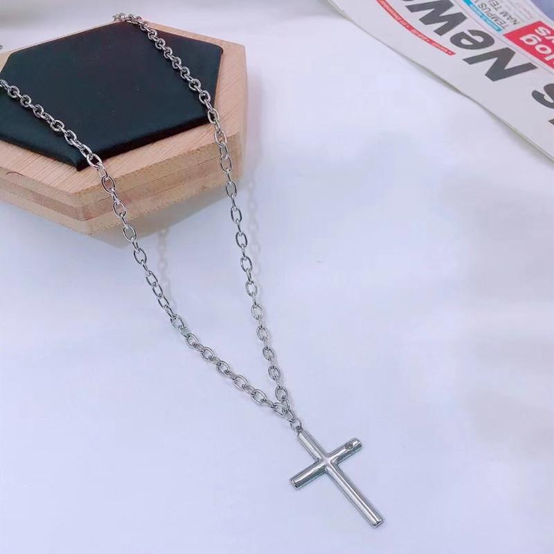 Jewelry fashion personality trend exaggerated necklace retro cross pendant long collarbone necklace