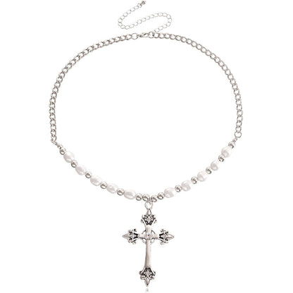 Jewelry Retro Cross Multilayer Necklace Women's Fashion Simple Business Versatile Clavicle Chain
