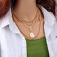 Jewelry Vintage Multilayer Chain Angel Wings Embossed Queen Image Necklace Clavicle Chain