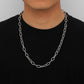 ins fashion stainless steel twist brushed O word single chain necklace titanium steel hip hop simple exaggerated necklace men