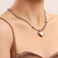Jewelry Reflective Pearl Heart Stitching Necklace Female Hip Hop Ins Trendy Cool Clavicle Chain Accessories