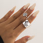 Jewelry creative personality metal radish ring jewelry retro old geometric index finger ring ring