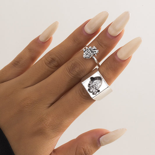 Jewelry creative personality metal radish ring jewelry retro old geometric index finger ring ring