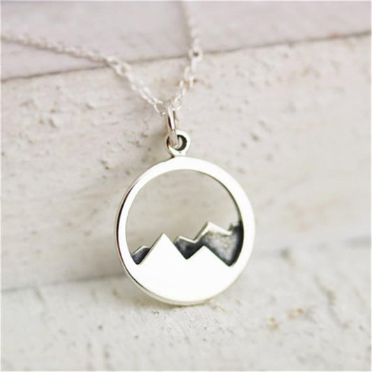 Explosive jewelry simple fashion mountain necklace mountain rock climbing trekking peak exquisite clavicle chain