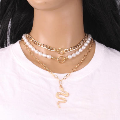 Ins super fire black agate peach heart clavicle chain imitation pearl necklace female trendy net red clavicle chain heart-shaped necklace