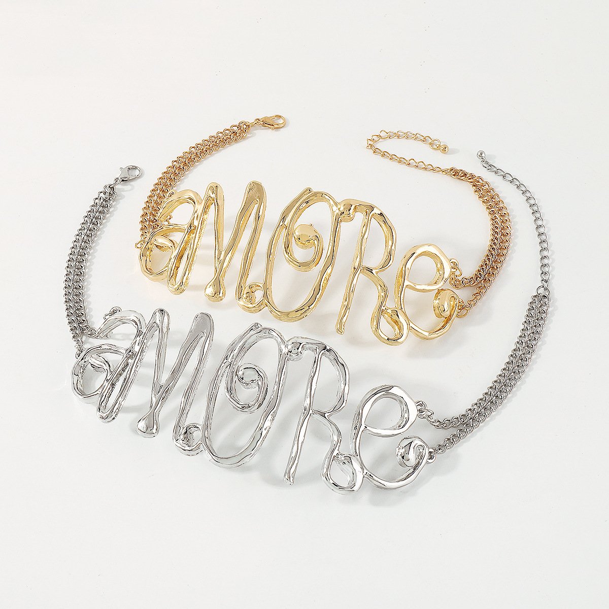 N1811 Jewelry ZA Exaggerated Letter Cool Necklace Retro Trendy Temperament Hip-Hop Necklace