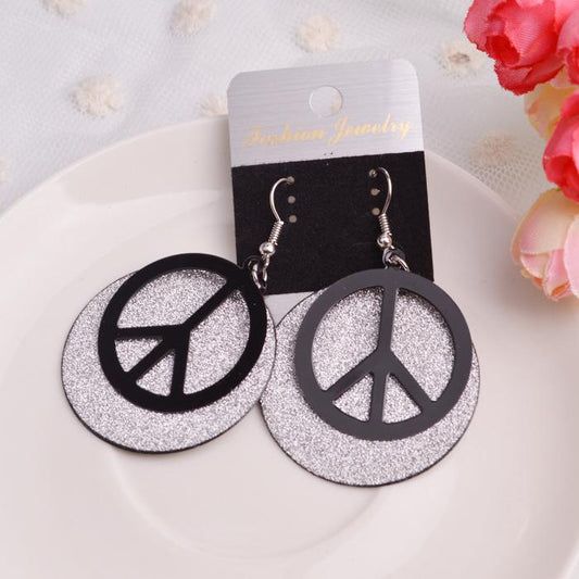 Peace Sign Fashion Frosted Women's Earrings Vintage Earrings Accessories