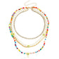 Jewelry Trend Imitation Baroque Pearl Smile Necklace Female Simple Cold Diamond Clavicle Chain Accessories