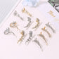 Earrings Temperament Diamond Butterfly Flower Single Crystal Ear Clip Hipster Catwalk Night Stud Earrings