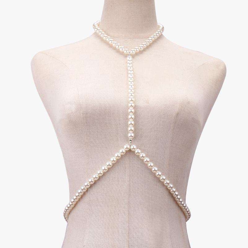 Jewelry Summer Versatile Bikini Body Chain Simple Handmade Chain Pearl One Chain Waist Chain