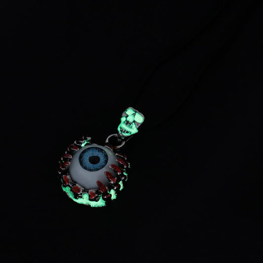 Trendy Personality Men's Creative Design Devil Eye Skull Luminous Necklace