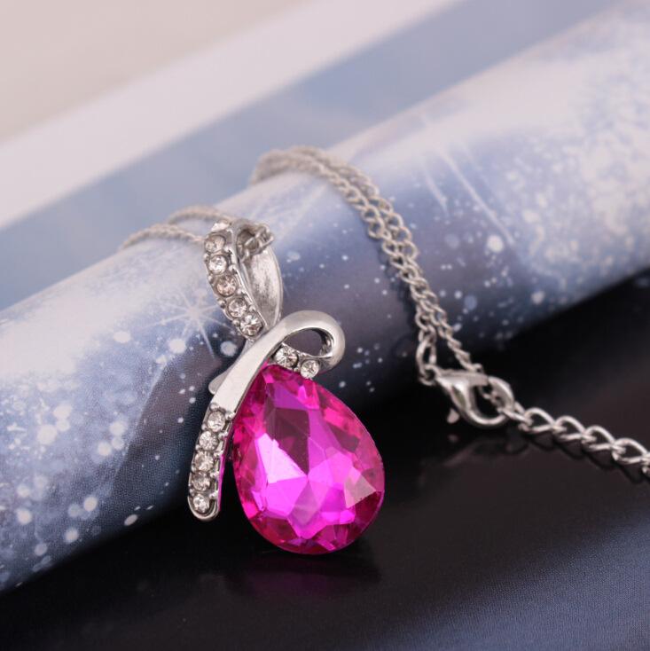 Pendant Jewelry Angel Tears Crystal Necklace Fashion Diamond Drop Clavicle Chain