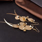 Matte surface shiny metal sheet earrings temperament lady tassel earrings