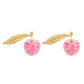 Dongdaemun Pink Cherry Girl Earrings Simple Fashion Wine Red Cherry Retro Temperament Earrings