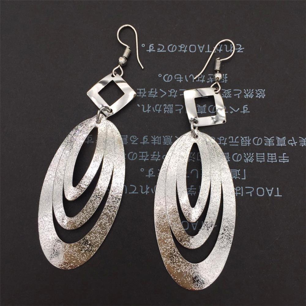 Indian Baroque Curved Oval Ring Frosted Earrings Popular Earrings Jewelry Price