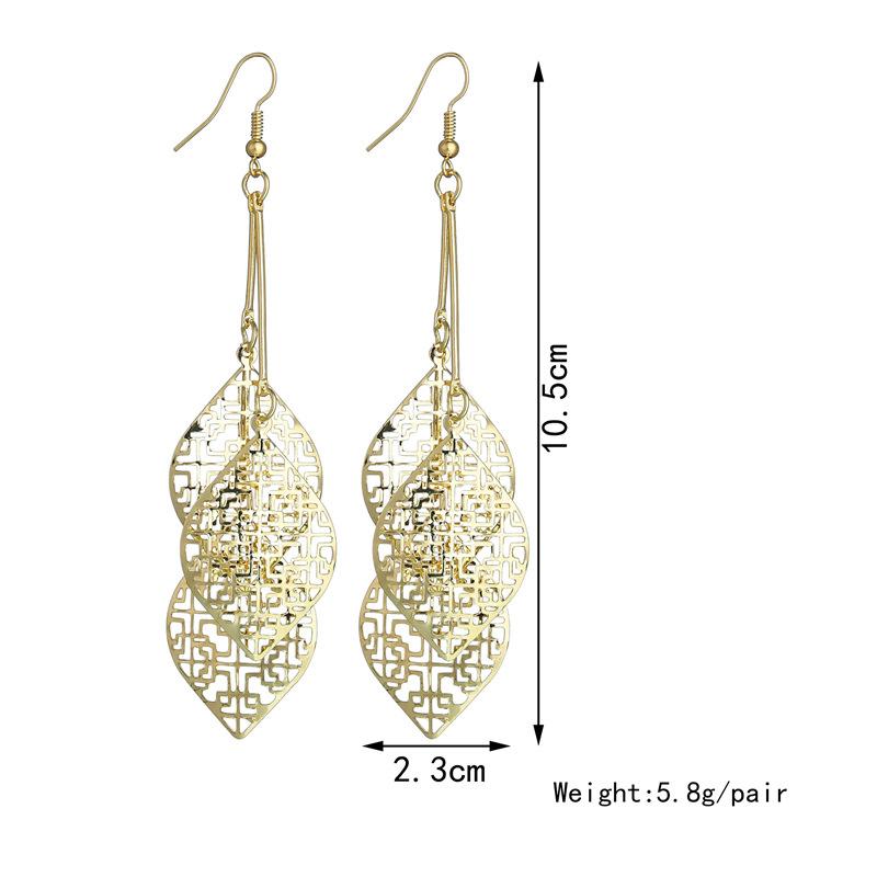 Jewelry Punk Earrings Fashion Hollow Leaf Earrings Temperament Personality Earrings