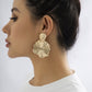Jewelry niche cold folded shell earrings personality liquid fluid metal lotus leaf earrings