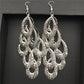 Indian Baroque Bird's Nest Shaped Metal Hollow String Long Earrings Ladies Earrings Night Exaggerated Evening Jewelry