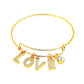 Ins micro-inlaid zircon LOVE letter bracelet retro simple alloy open bracelet student girlfriend gift