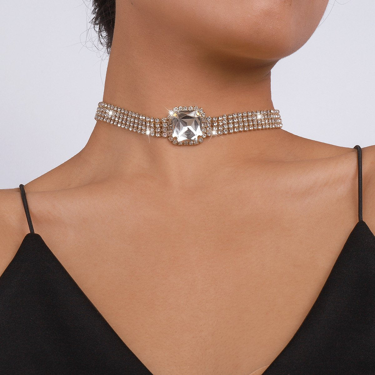 N1457 Light Luxury Claw Chain Necklace Personality Beam Neck Multilayer Diamond Necklace Dinner Party Party Necklace