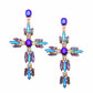 2 Explosive jewelry fashion creative alloy diamond stud earrings cross shape exaggerated shiny earrings