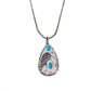 Summer Bohemian Vintage Pendant Necklace Women Imitation Turquoise Feather Tag Jewelry