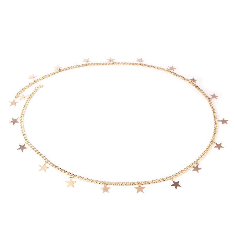 Jewelry Simple Star Tassel Pendant Metal Waist Chain Sexy Beach Vacation Body Chain Female