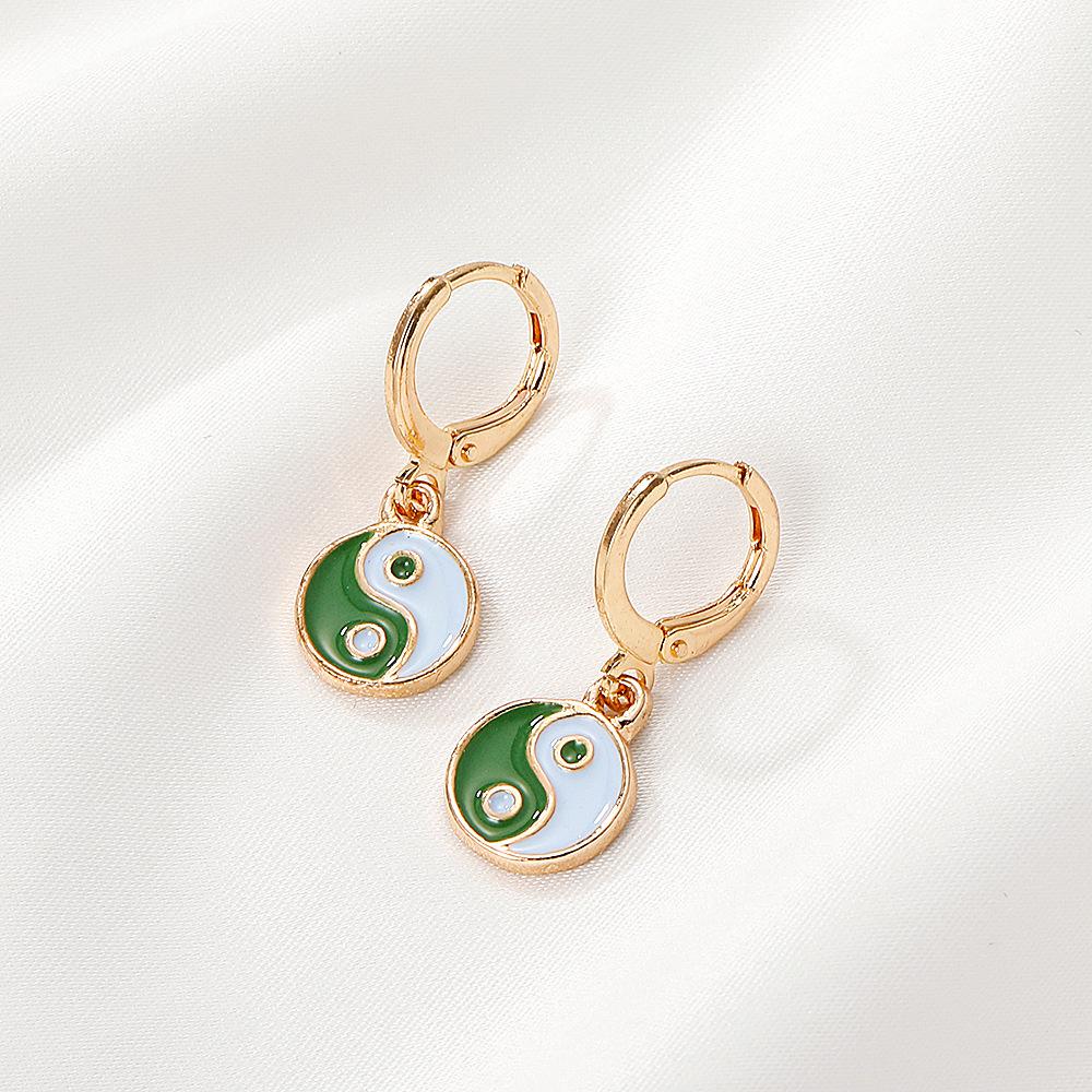 Gossip earrings ins same style metal yin and yang Tai Chi earrings round earrings earrings