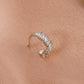 Retro Copper Inlaid Zircon Earrings Earrings Fashion Light Luxury Metal Geometric C-shaped Ear Bone Clip Earrings Without Ear Piercing